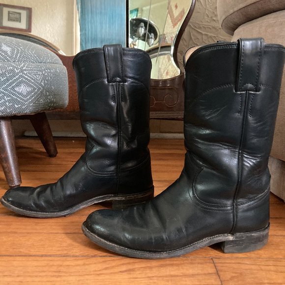 Justin Boots size 6B black leather - Picture 2 of 8